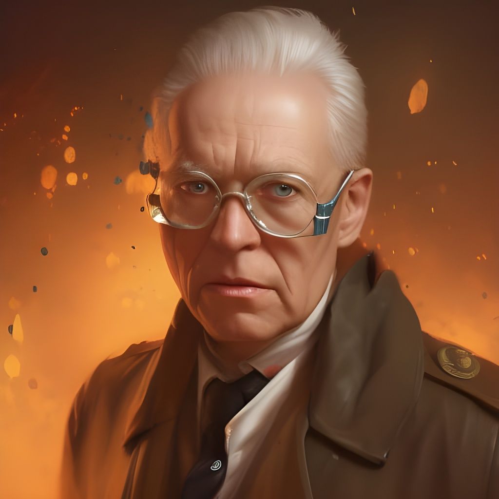 Detailed Portrait of an Elderly German Researcher