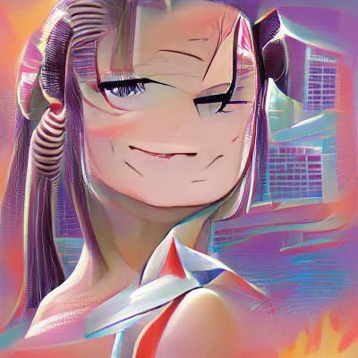 Smug Anime Girl Character Portrait