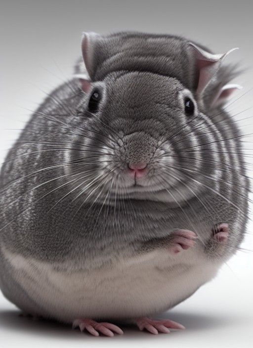 Chinchilla Family Captured in 3D Print Style