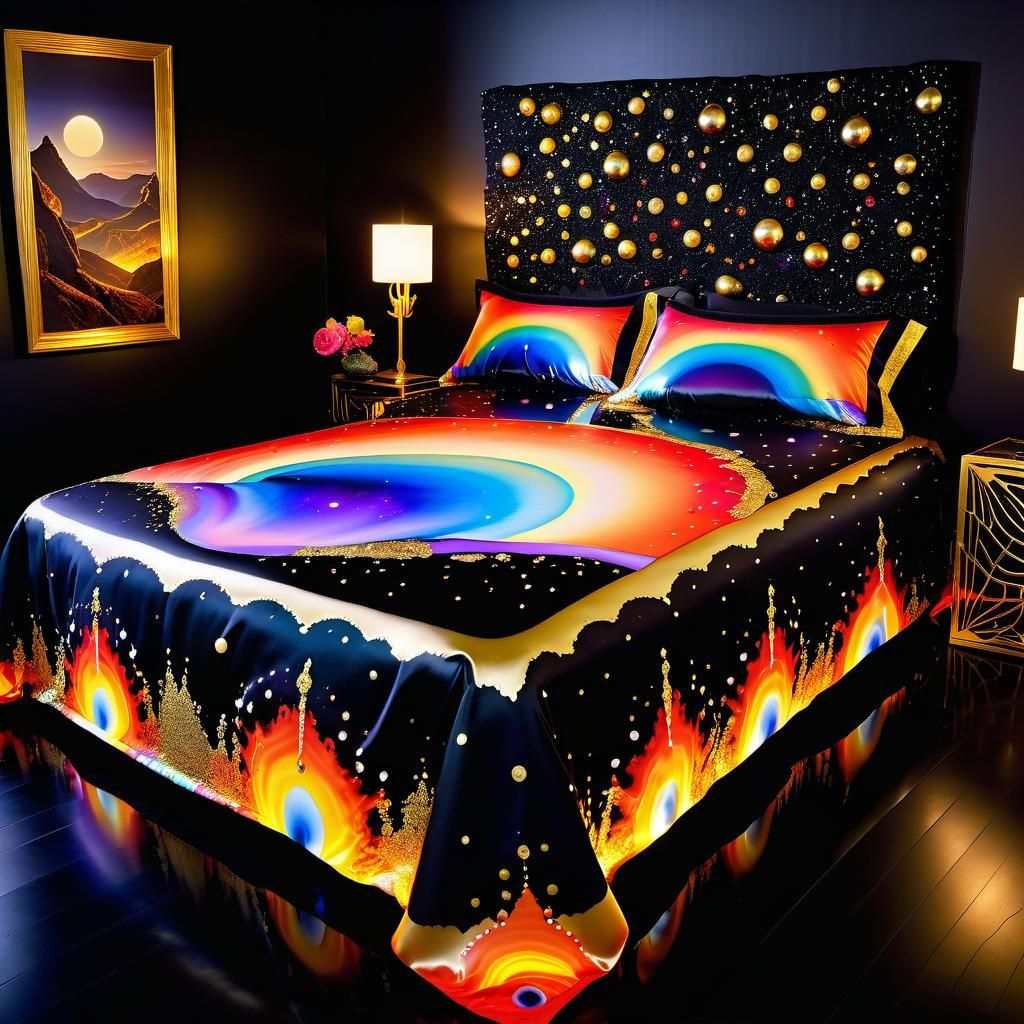 Surreal Bedroom with Millefiori and Kintsugi Details