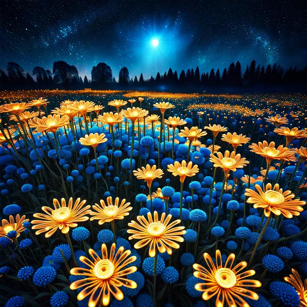 Nocturnal Flowers Field