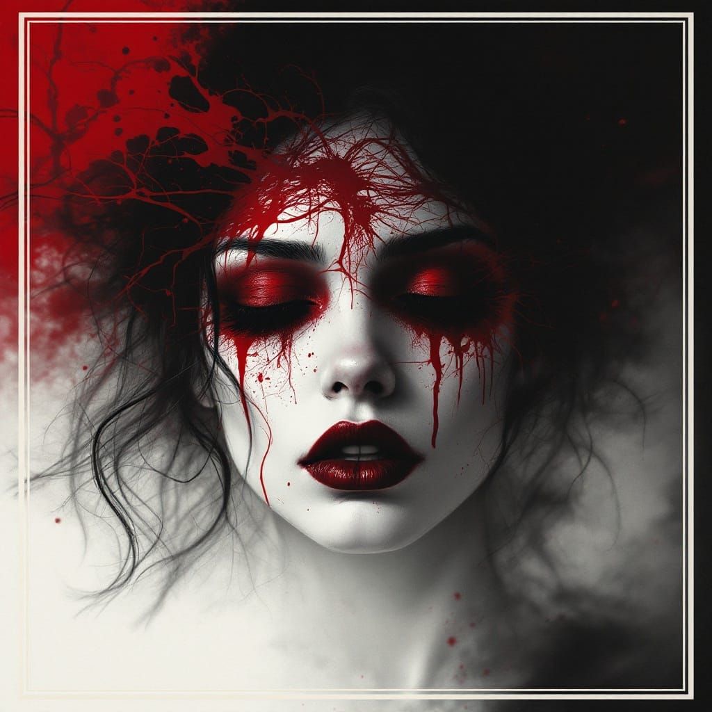 Elegant Sadism Album Cover in Dark Minimalist Style