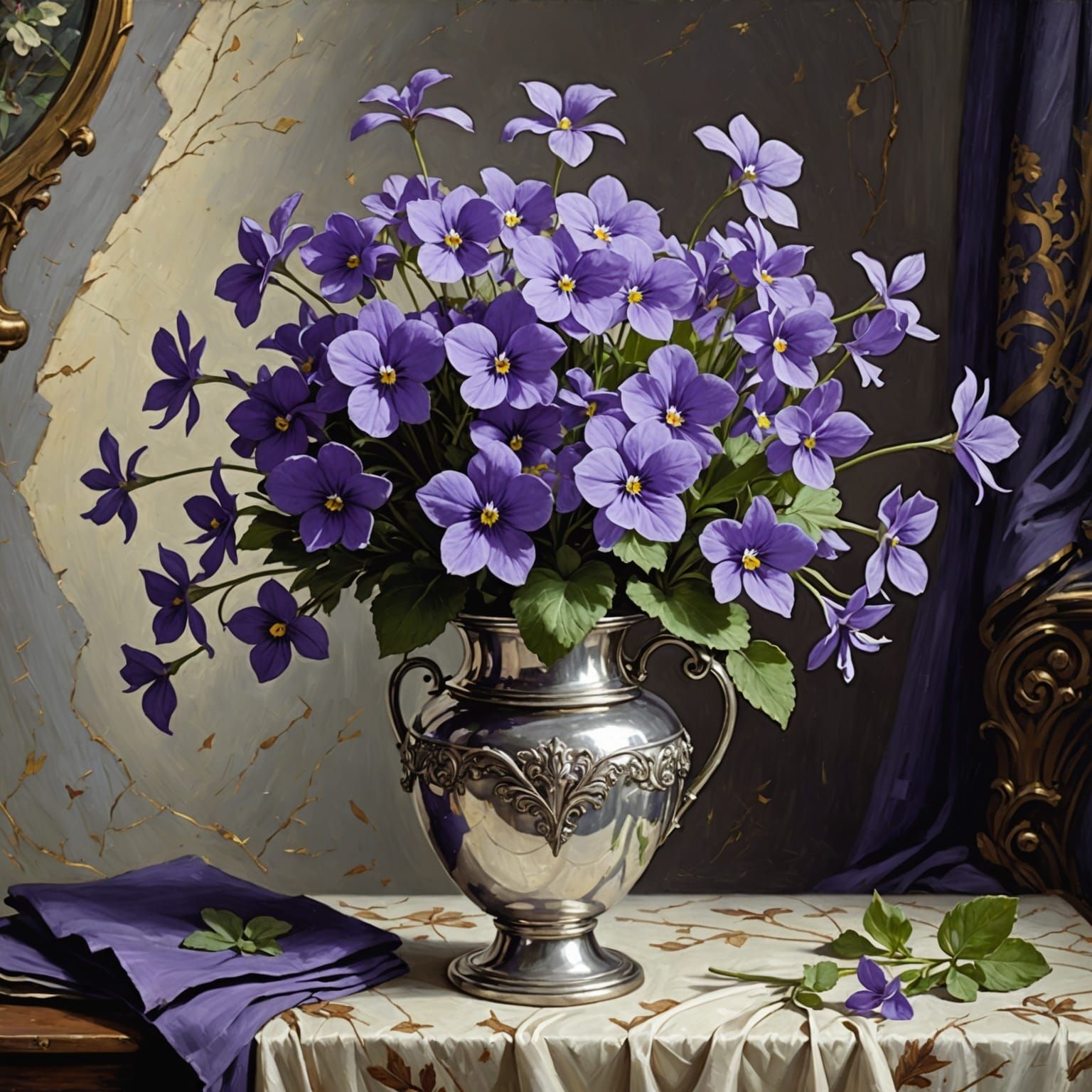 Floral Masterpiece in a Silver Vase
