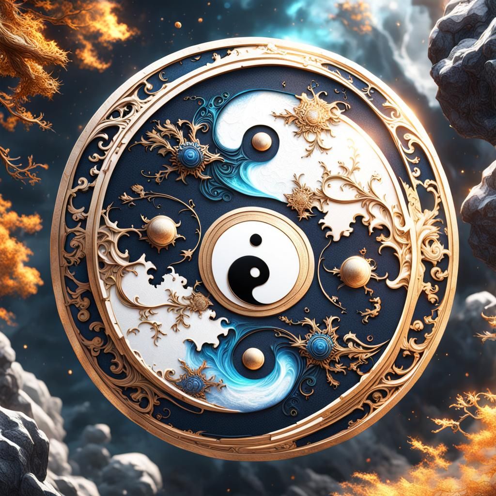 Yin Yang Nebula: Detailed Fantasy Concept Art