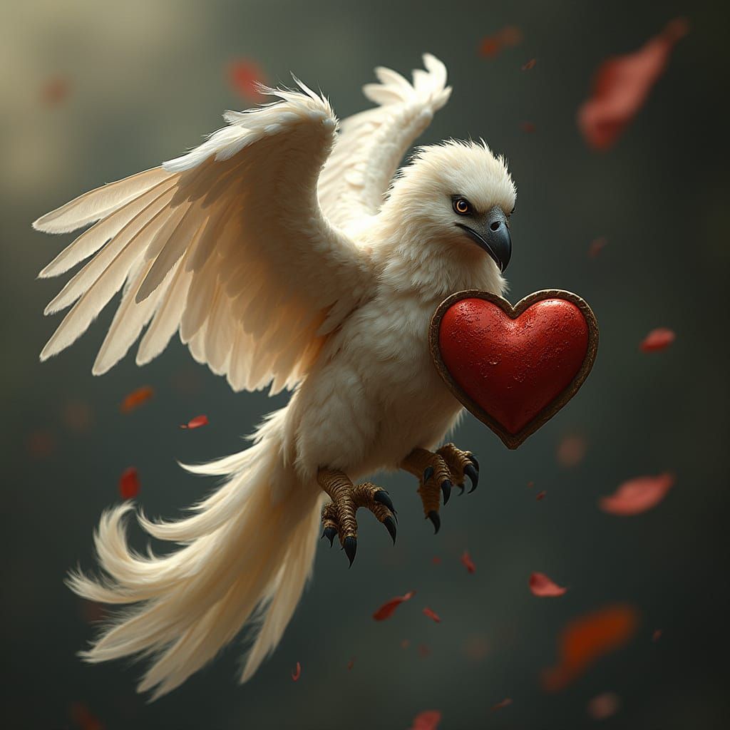 Captive Golden Griffin and Bleeding Heart