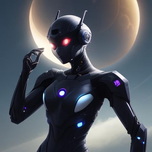 Cyber Eclipse: Futuristic Digital Art