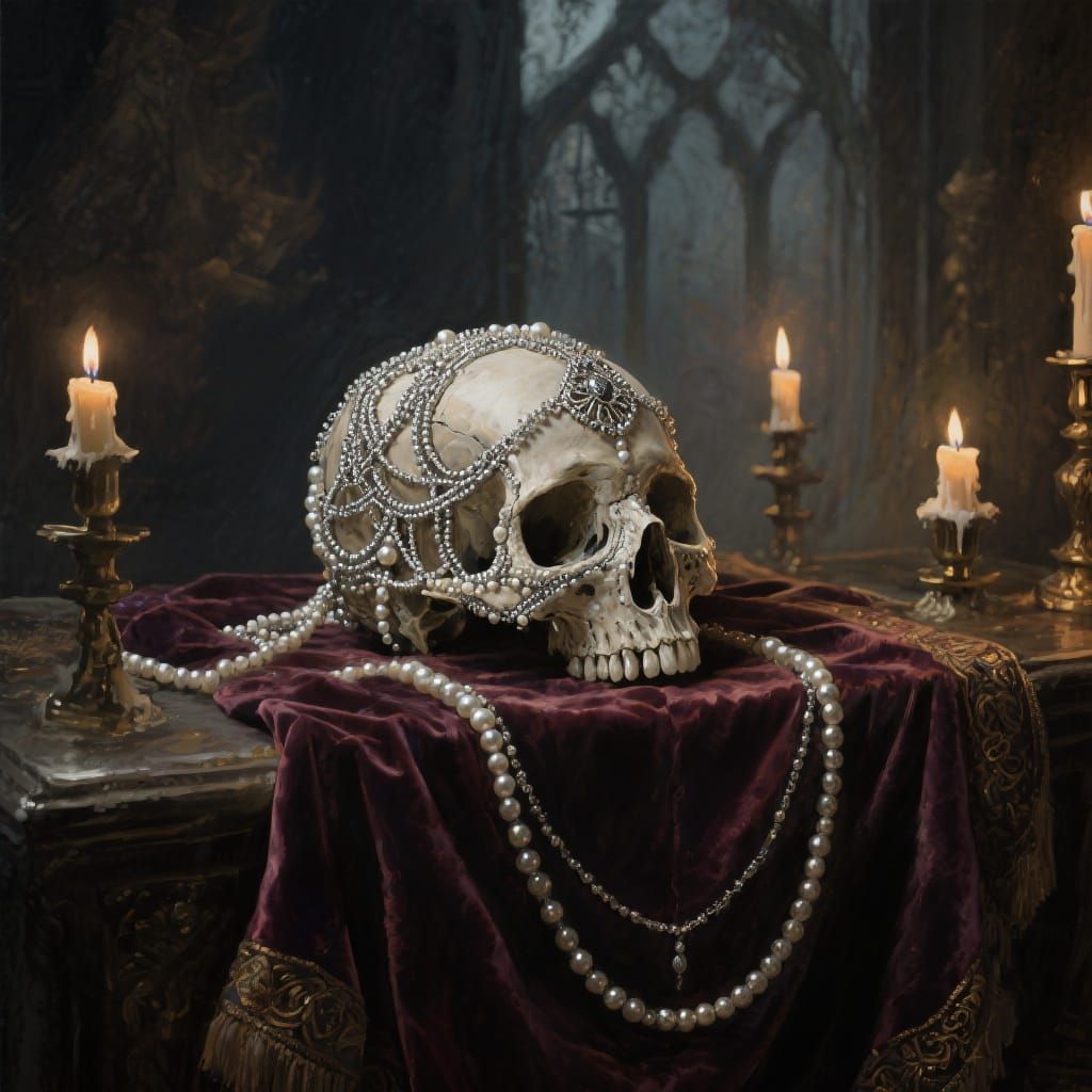 Pearl Skull in Gothic Style