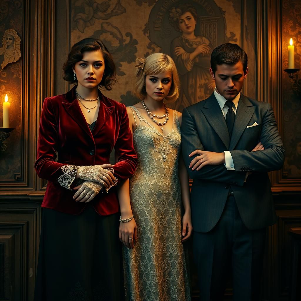 Crimson Velvet and Lace: A Baroque Portrait