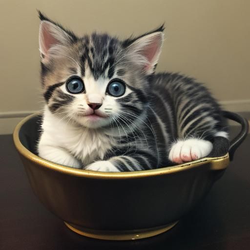 Fluffy Kitten Image Generated by AI