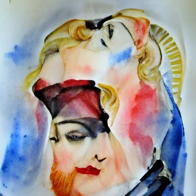 Madonna as Madame X in Watercolor Style