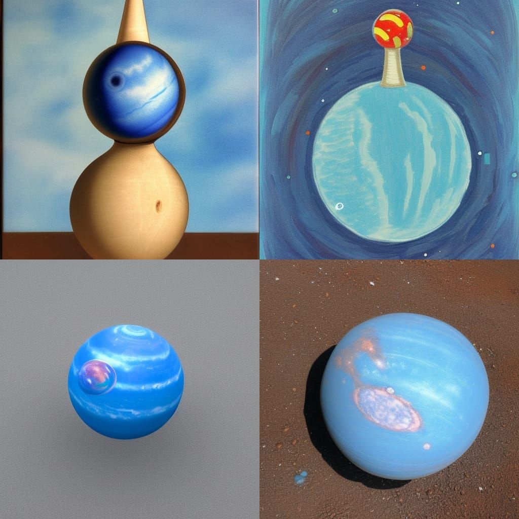 Bowling Ball Pin Neptune Planet Digital Art