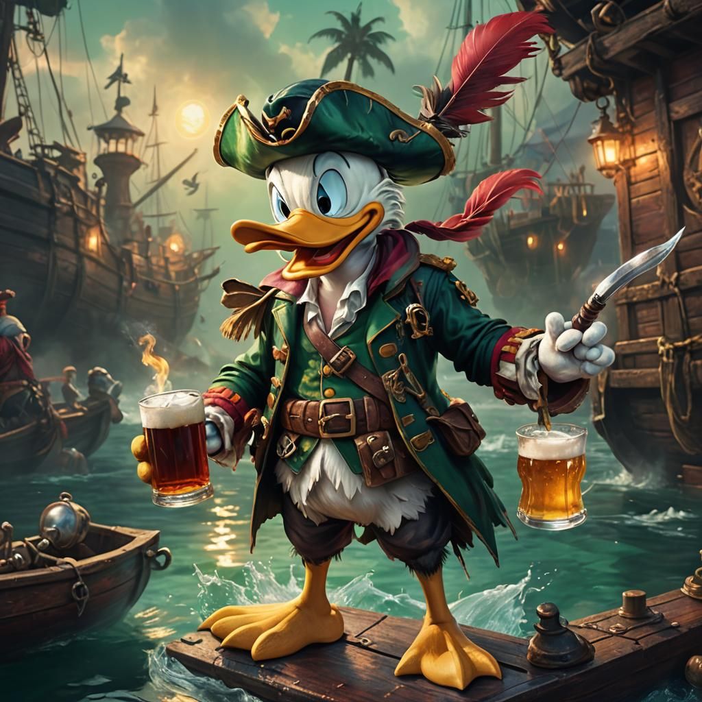 Donald Duck as Pirate: Matte Painting Concept Art