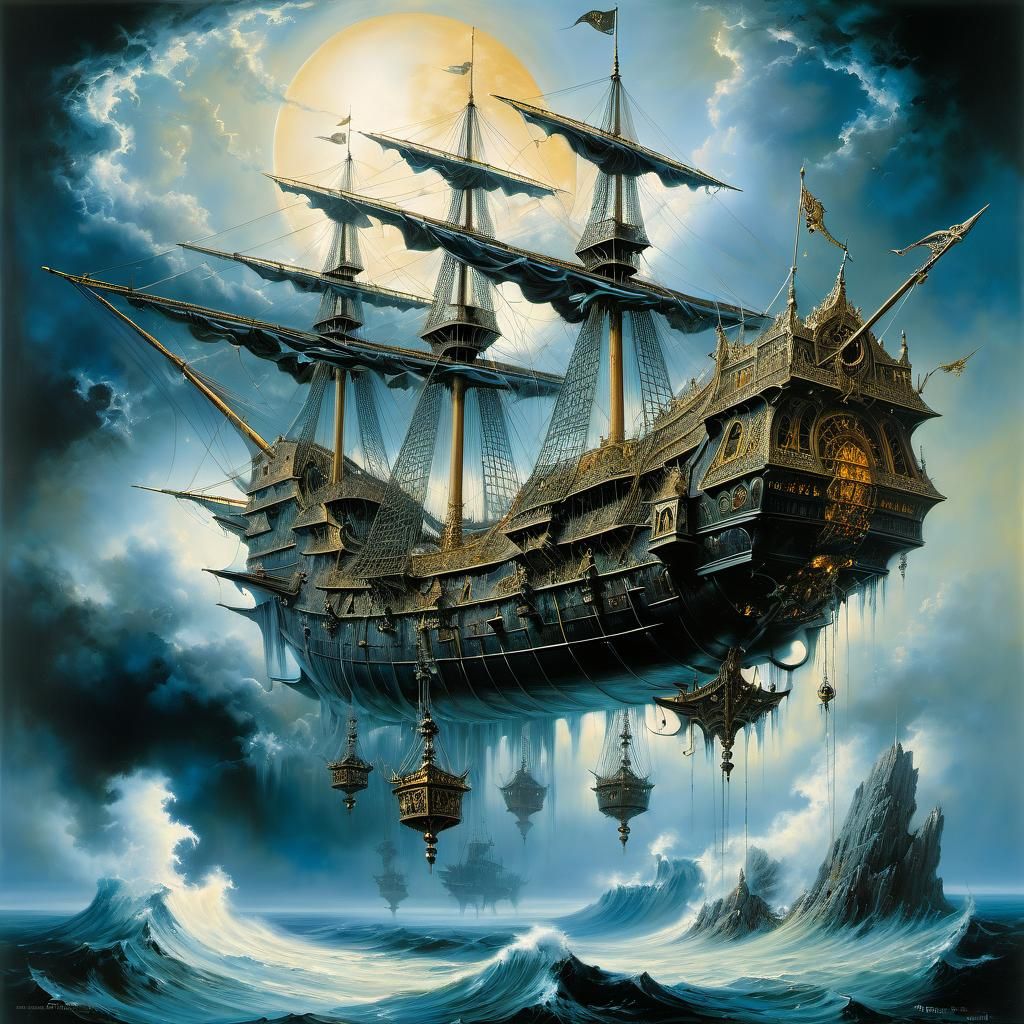 Flying Dutchman Surrealist Oil Painting