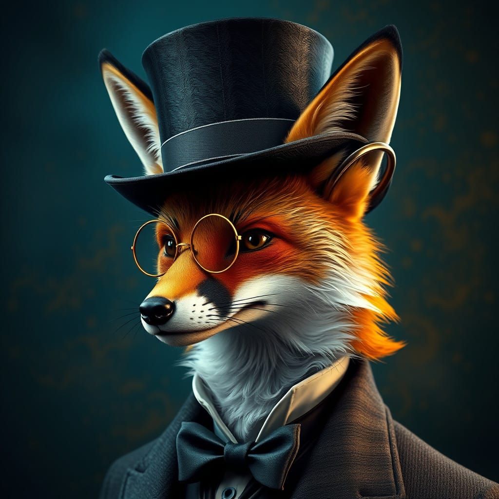 Elegant Fox in 19th-Century Luxury Style