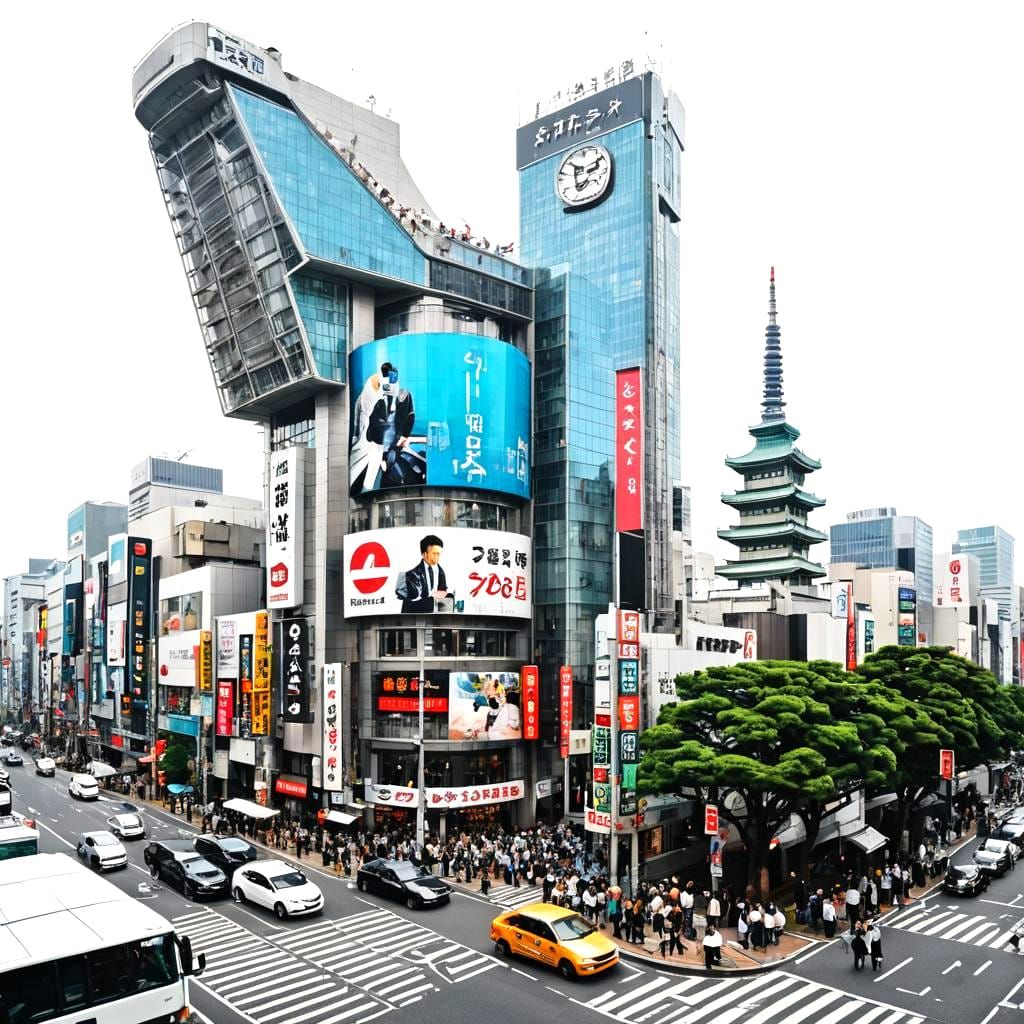 Intense Tokyo City Street Scene