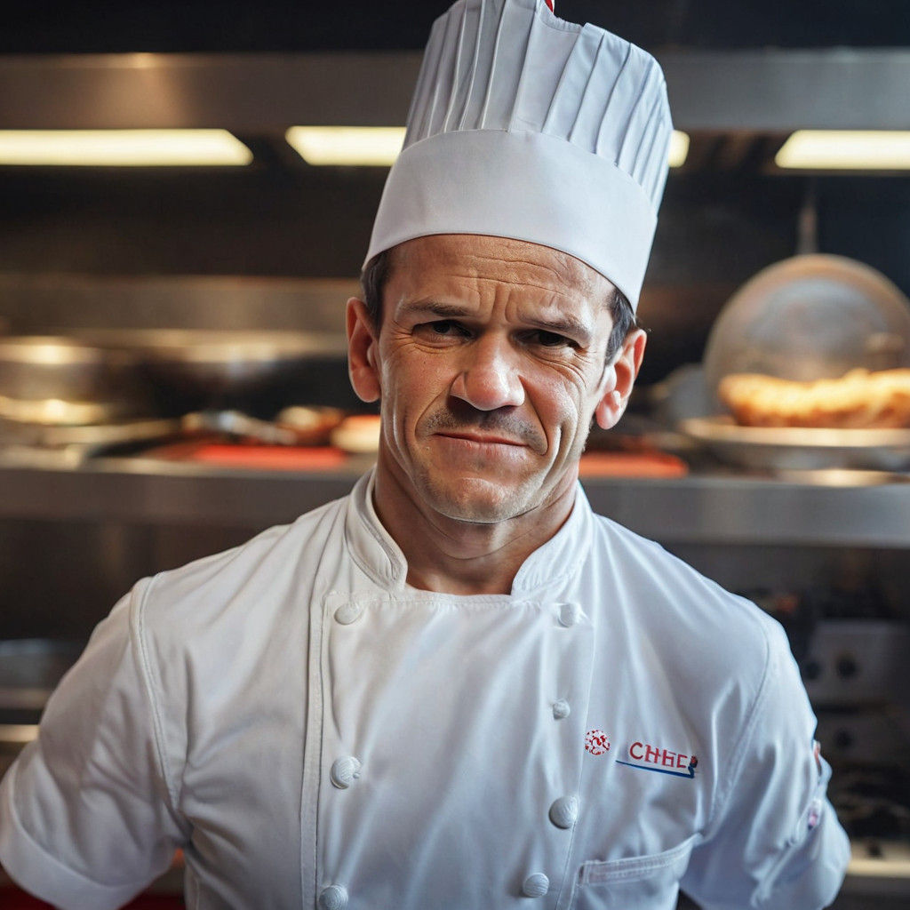 Cinematic Portrait of a Chef in a Bustling Restaurant