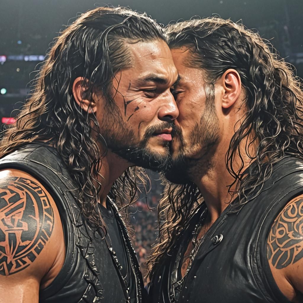 Two Men Embrace: A Digital Art Portrait