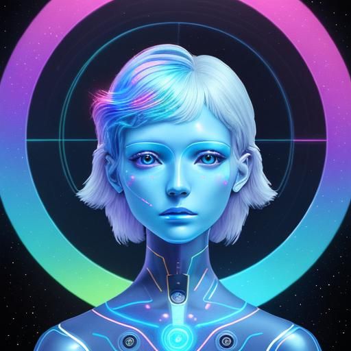 Android and Human Collaboration in Cosmic Art