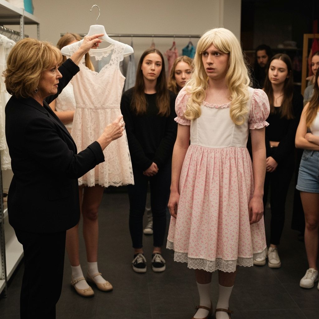 Woman Shows Dress to Crossdressing Man in Store