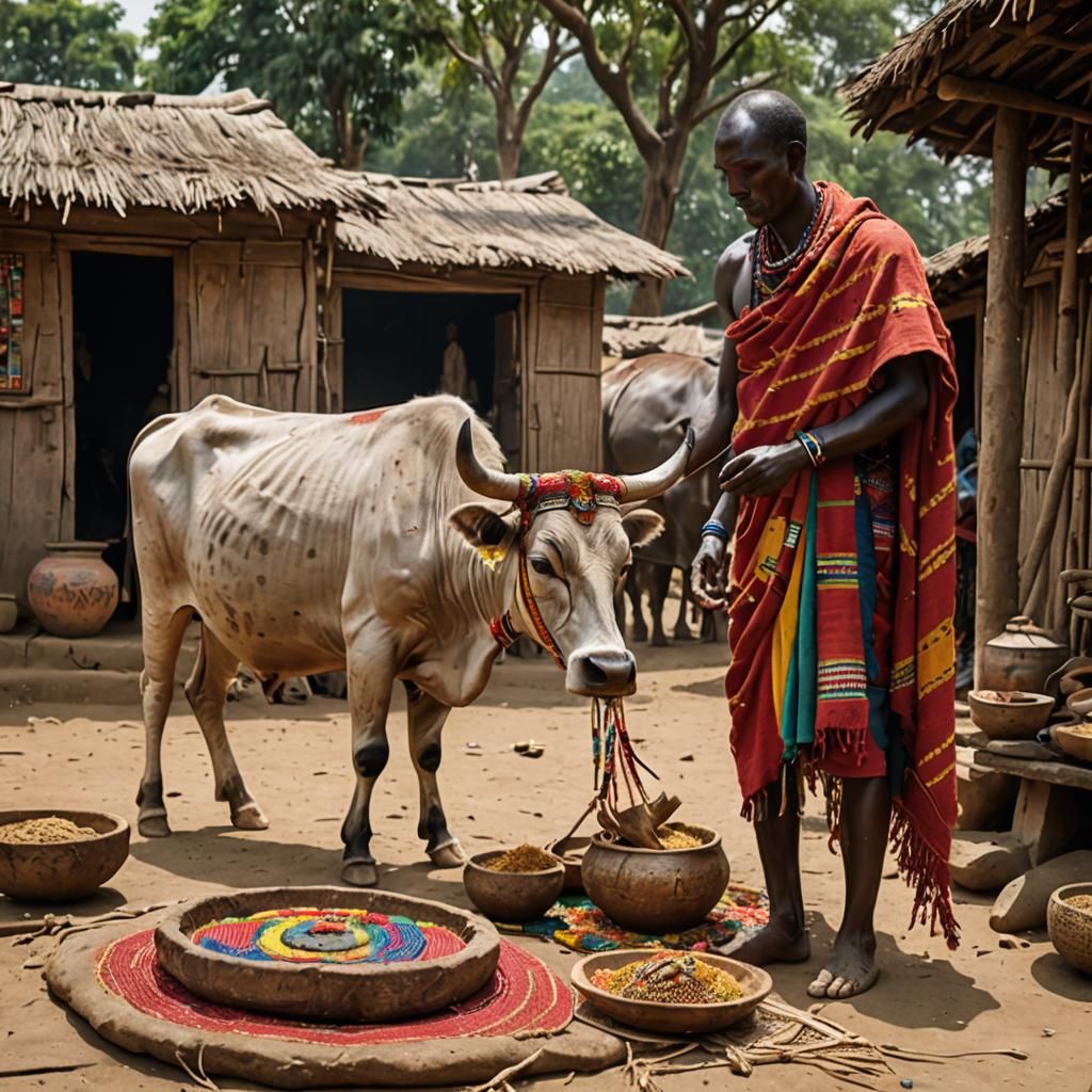 Mundari man performing Karma Puja ritual. (Part 3)