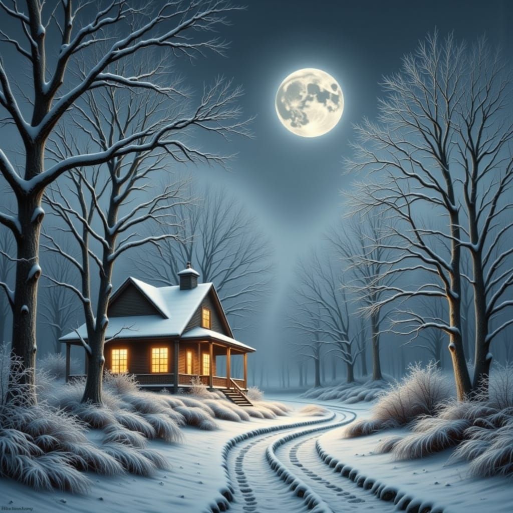 Whimsical Christmas Morning Snowfall with Depth