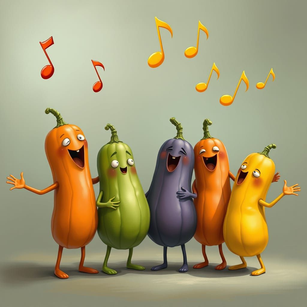 Singing Squash Vegetable Chorus