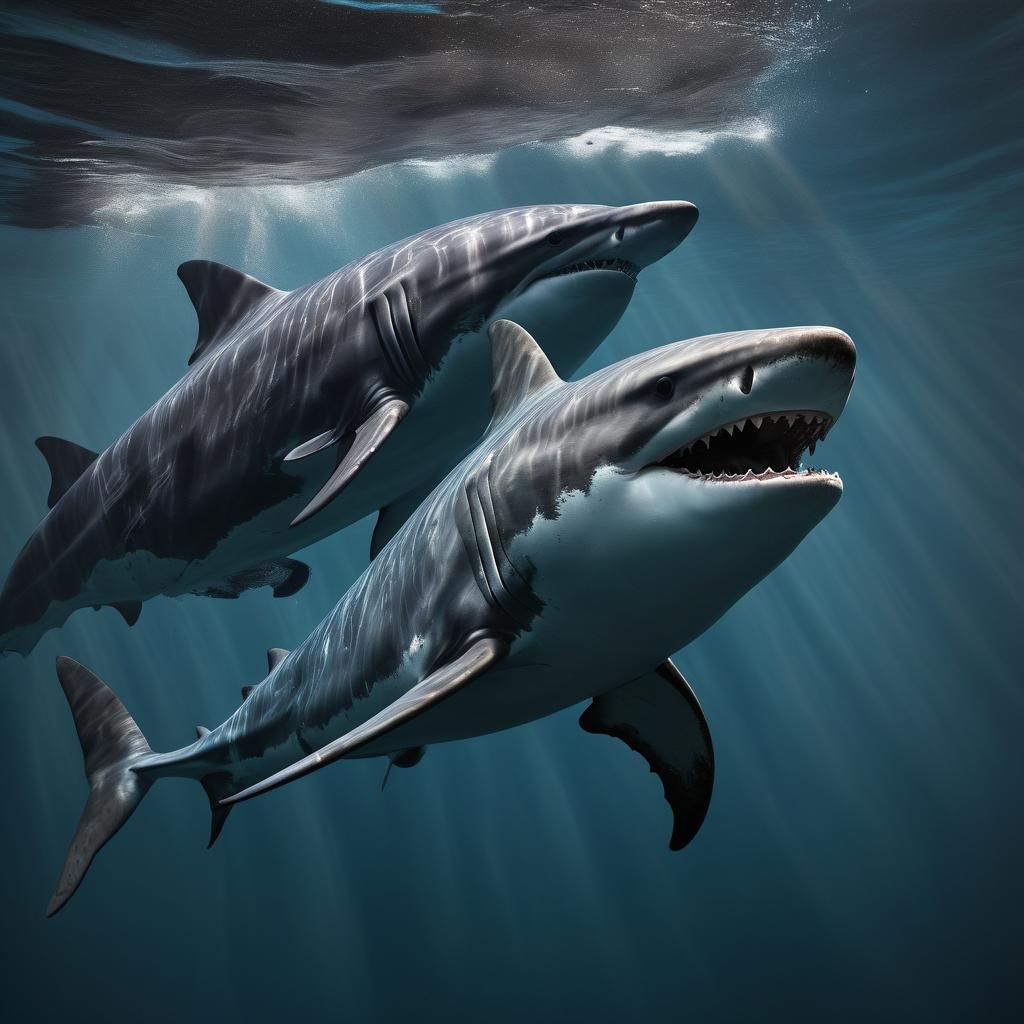 Terrifying Dolphin-Shark Hybrid in Dark Waters