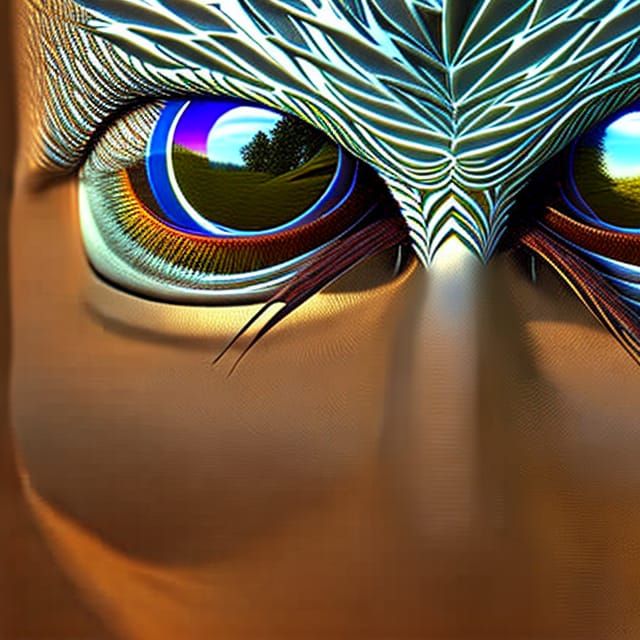 Detailed Eye Close-Up: Desert, Forest, and Earth
