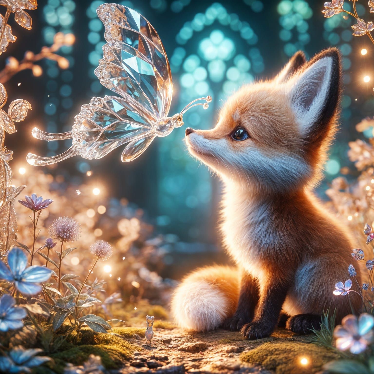 Crystal Butterfly Gently Boops Adorable Fox Nose