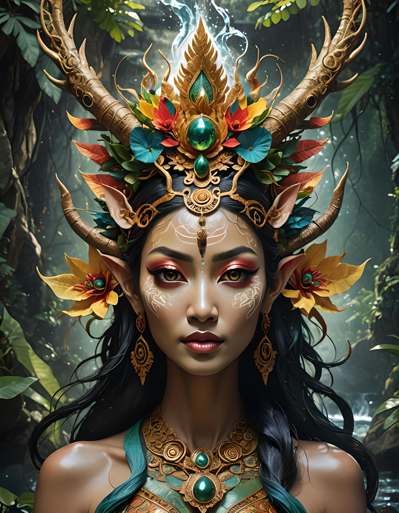 Indonesian Goddess Busting Forth with Light