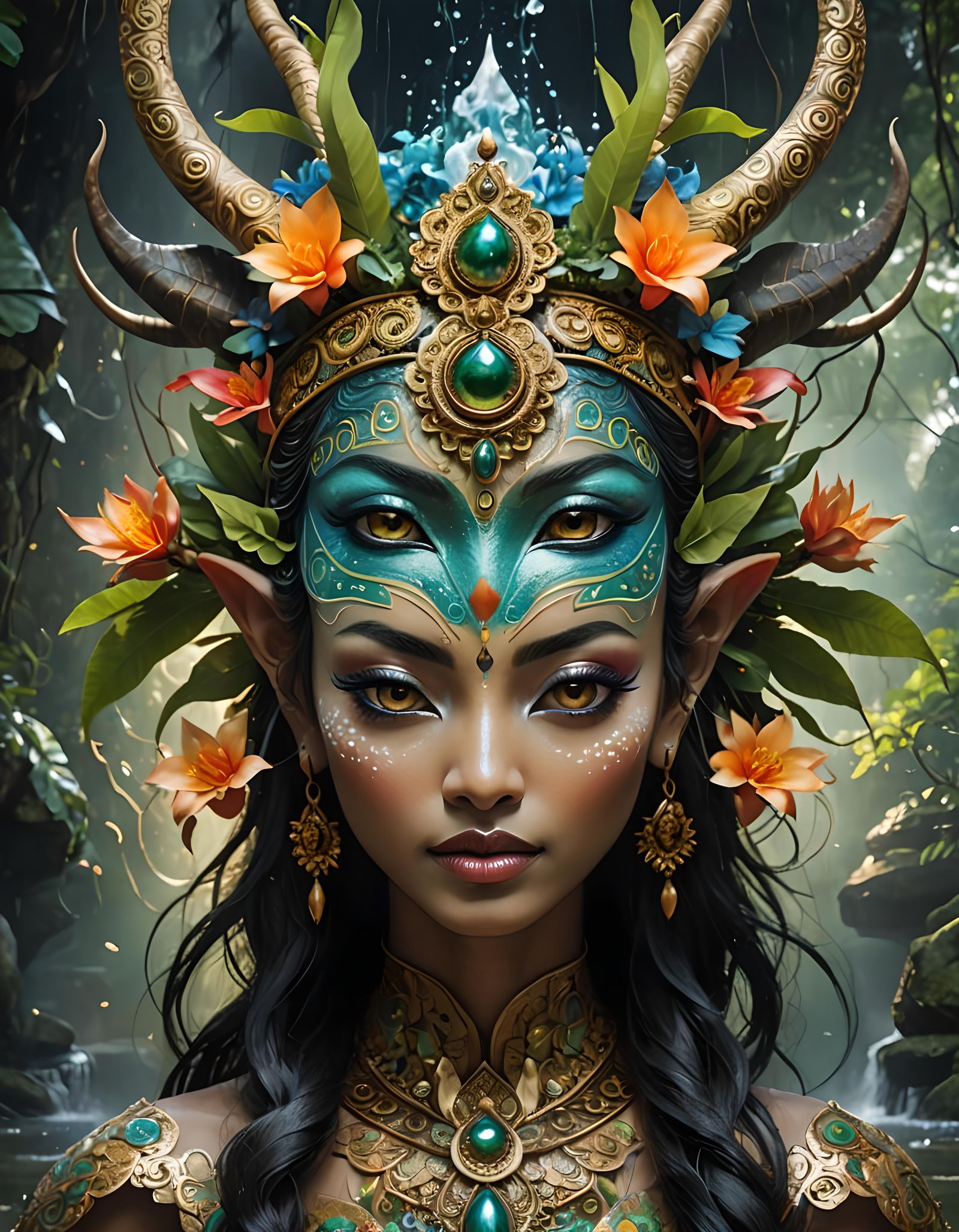 Indonesian Goddess Bursting with Light and Life