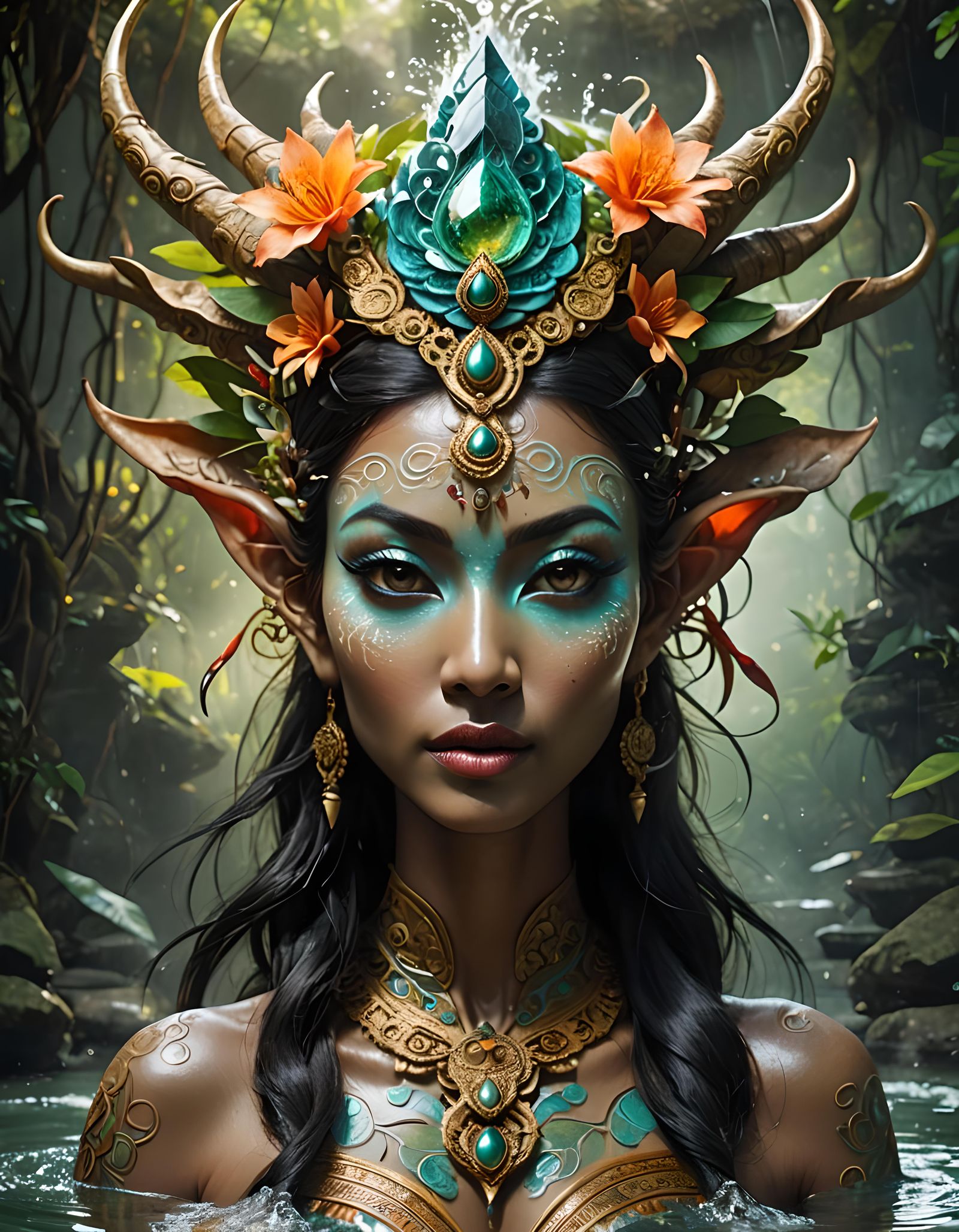 Indonesian Goddess Busting Forth with Light