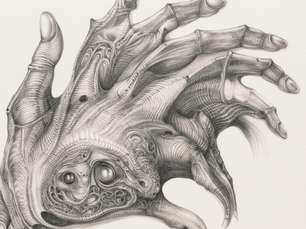 Hands Drawing Themselves in Escher Style