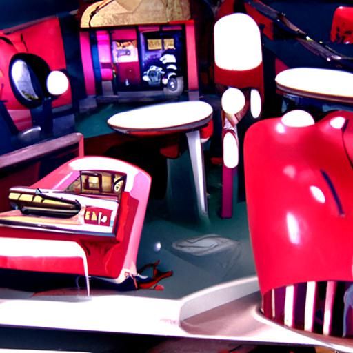 1950's Diner with Forest Animals in 8k