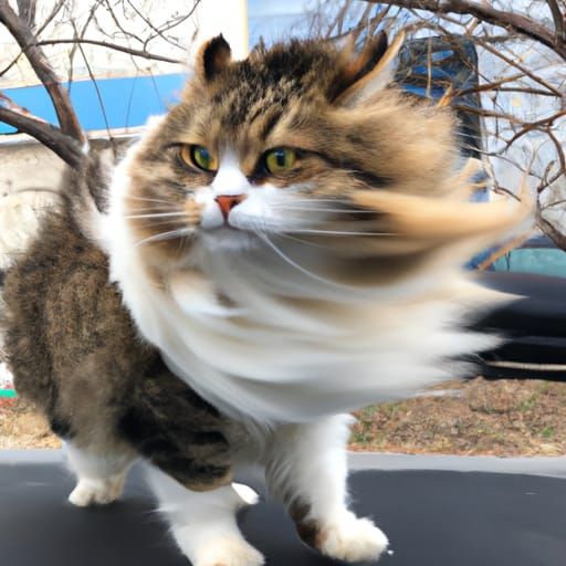 Fluffy Cat Adventures in a Wind Tornado