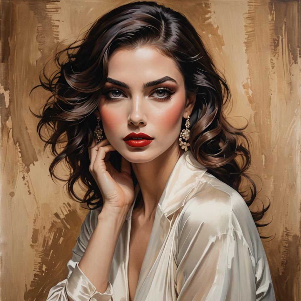 Glamorous Woman in Classic Pin-Up Style