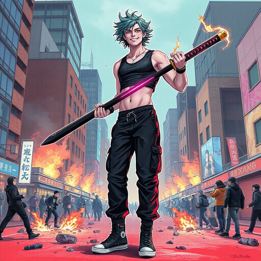 Ethereal Deity of Chaos in Anime Realism Style