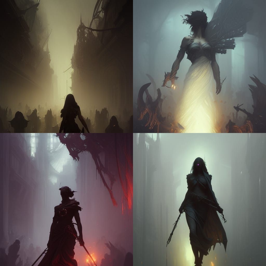 Death: Dark Fantasy Art in Purple and Yellow