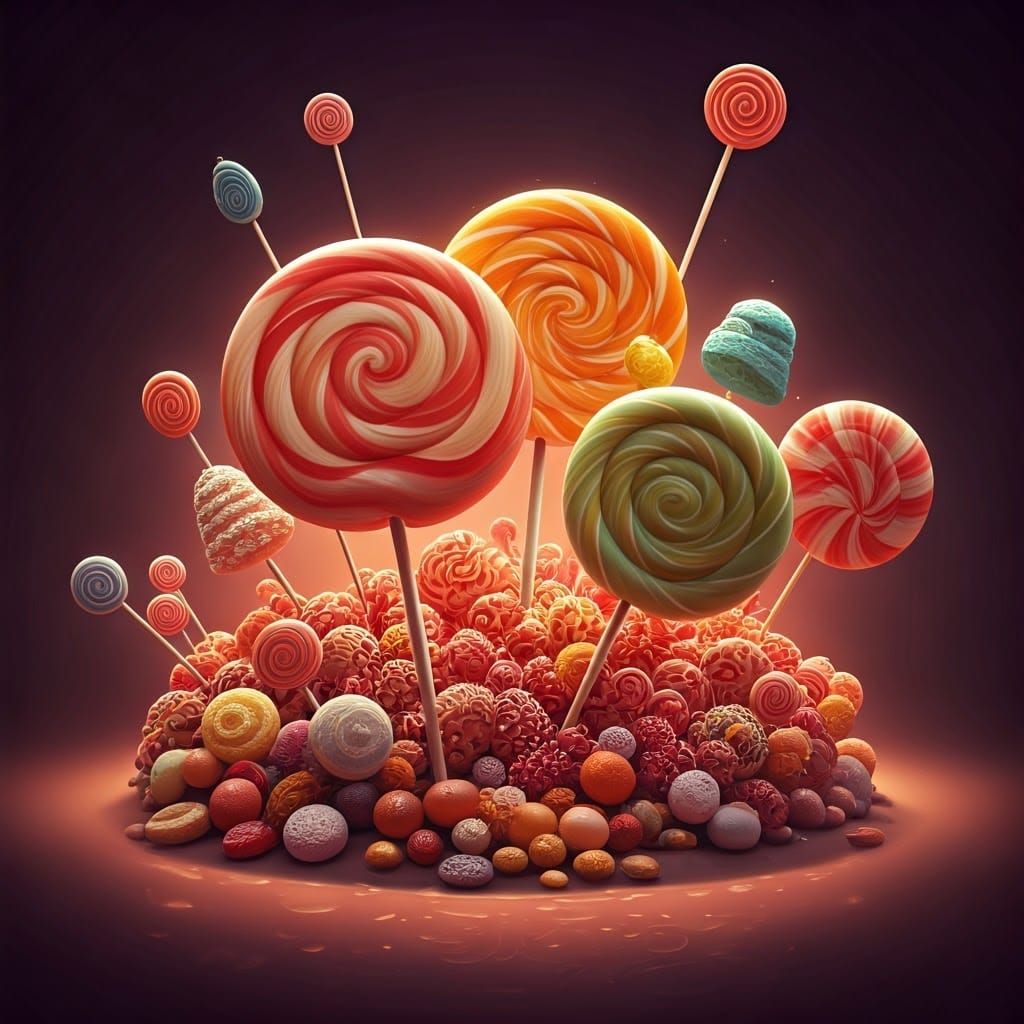 Hyperrealistic Candyland Wonderland in Whimsical Colorful Ar...