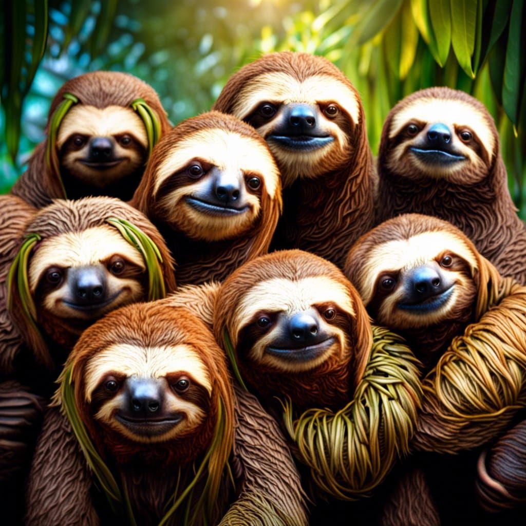 Attitude Sloths in Hyperrealistic Detail