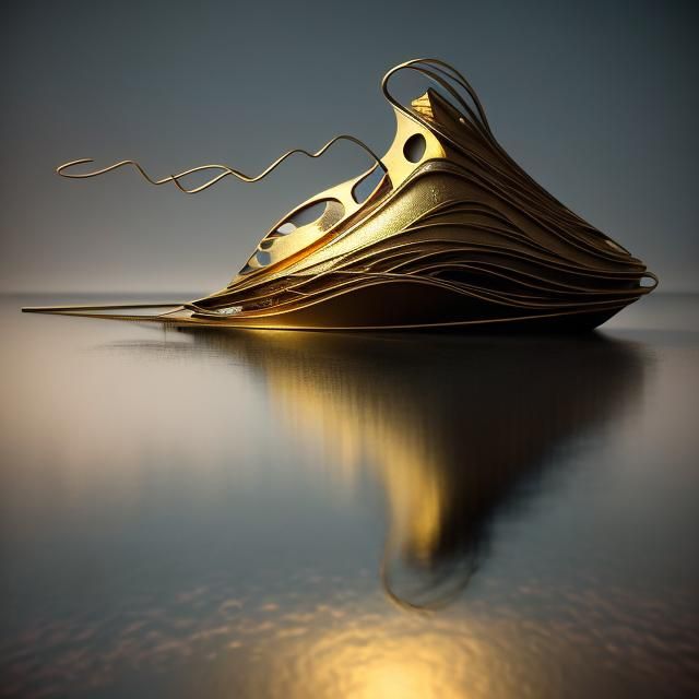 Golden Abstract Cycles in Hyperreal Matte Painting