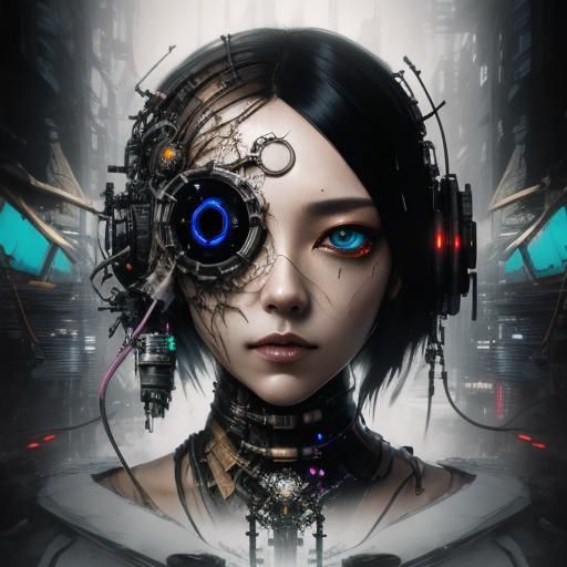 Cyberpunk Elf Portrait with Synthwave Lighting