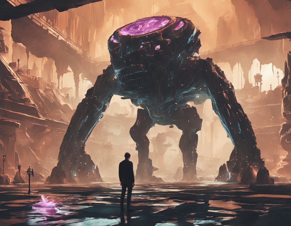 Gothic Metropolis Inside Giant Space Creature