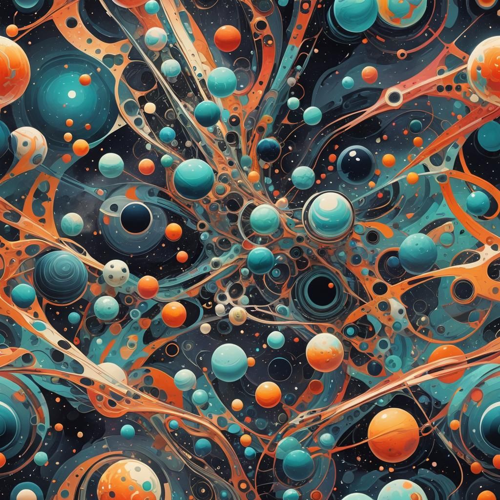 Surreal Dystopian Space in Futuristic Style
