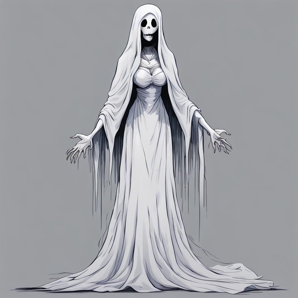 Ethereal Female Ghost in Spectral Form