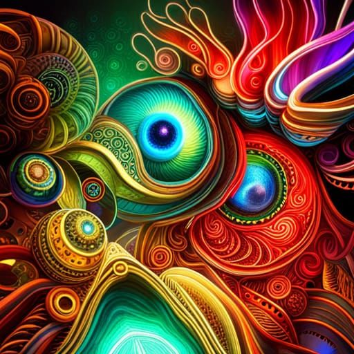 Abstract Steampunk Neon Dreamscape in Ultra Detail