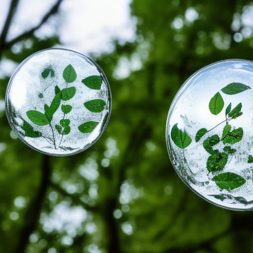 Frozen Trees with Bubble Leaves