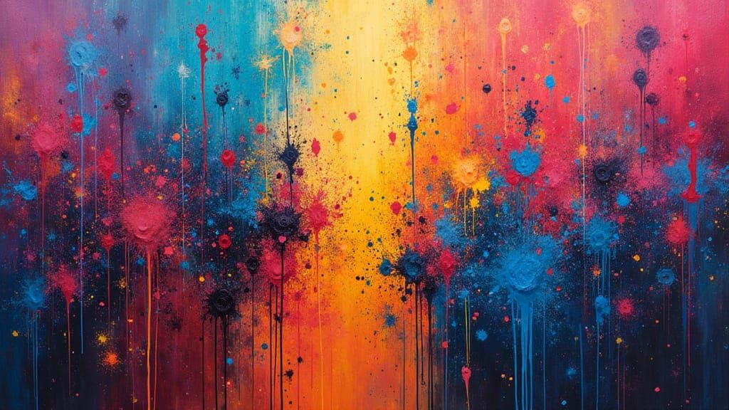 Colorful Kaleidoscope Graffiti Art in Splash Style