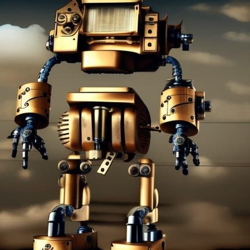 Steampunk Robots Standoff