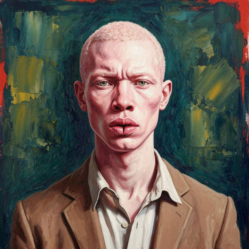 Albino Man With Cleft Lip in Epic Impressionist Style